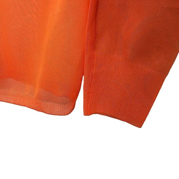 NWT Zara Women's Bright Orange Sheer Pullover Long Sleeve Top M - Picture 3 of 13